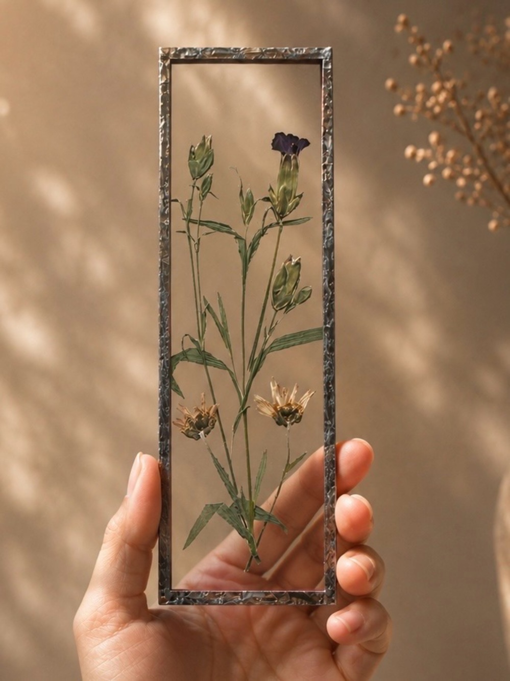 Pressed Floral Glass Panel